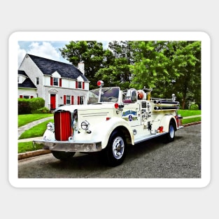 Firemen - White Fire Truck Sticker